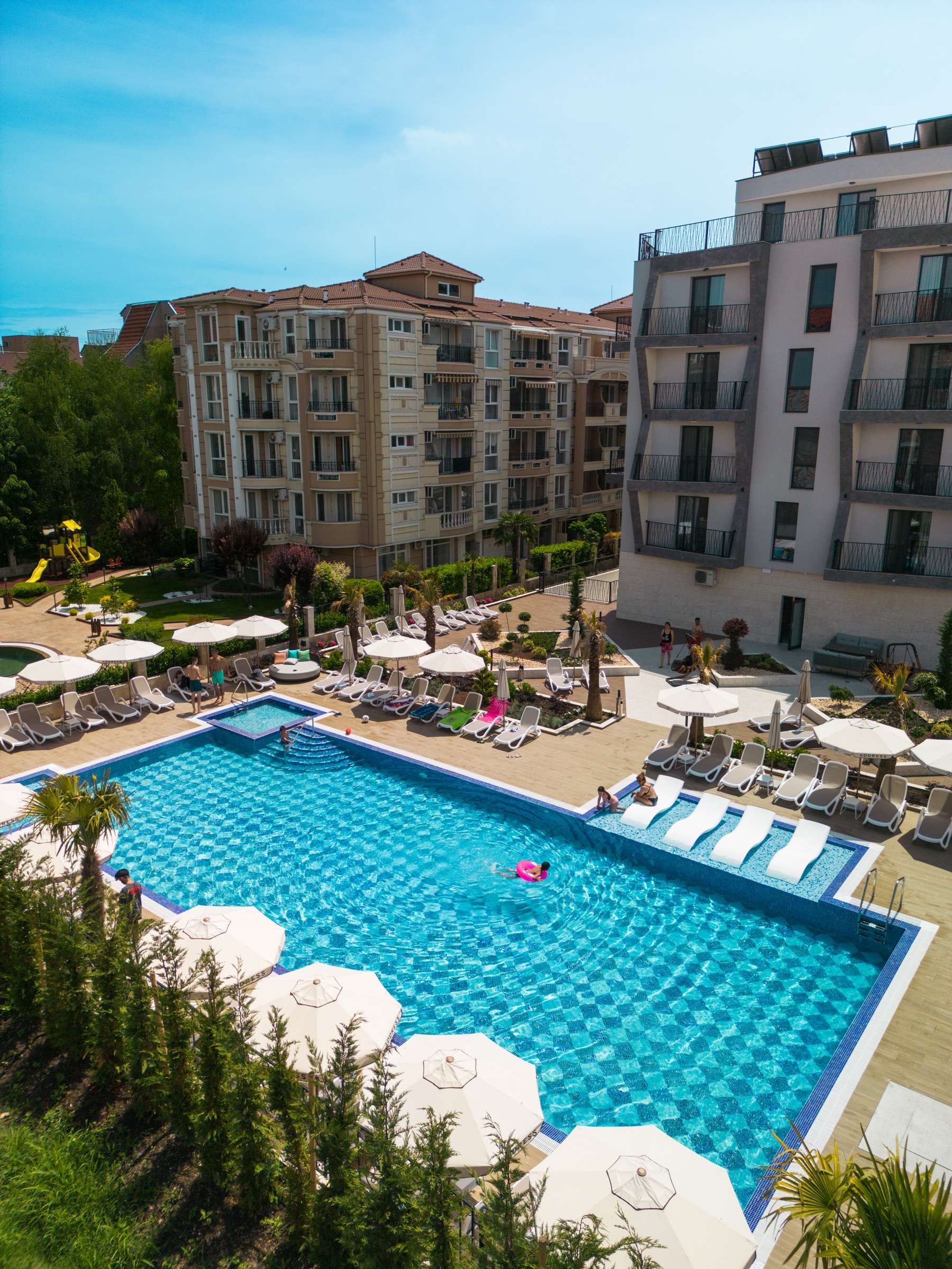 The pool from above