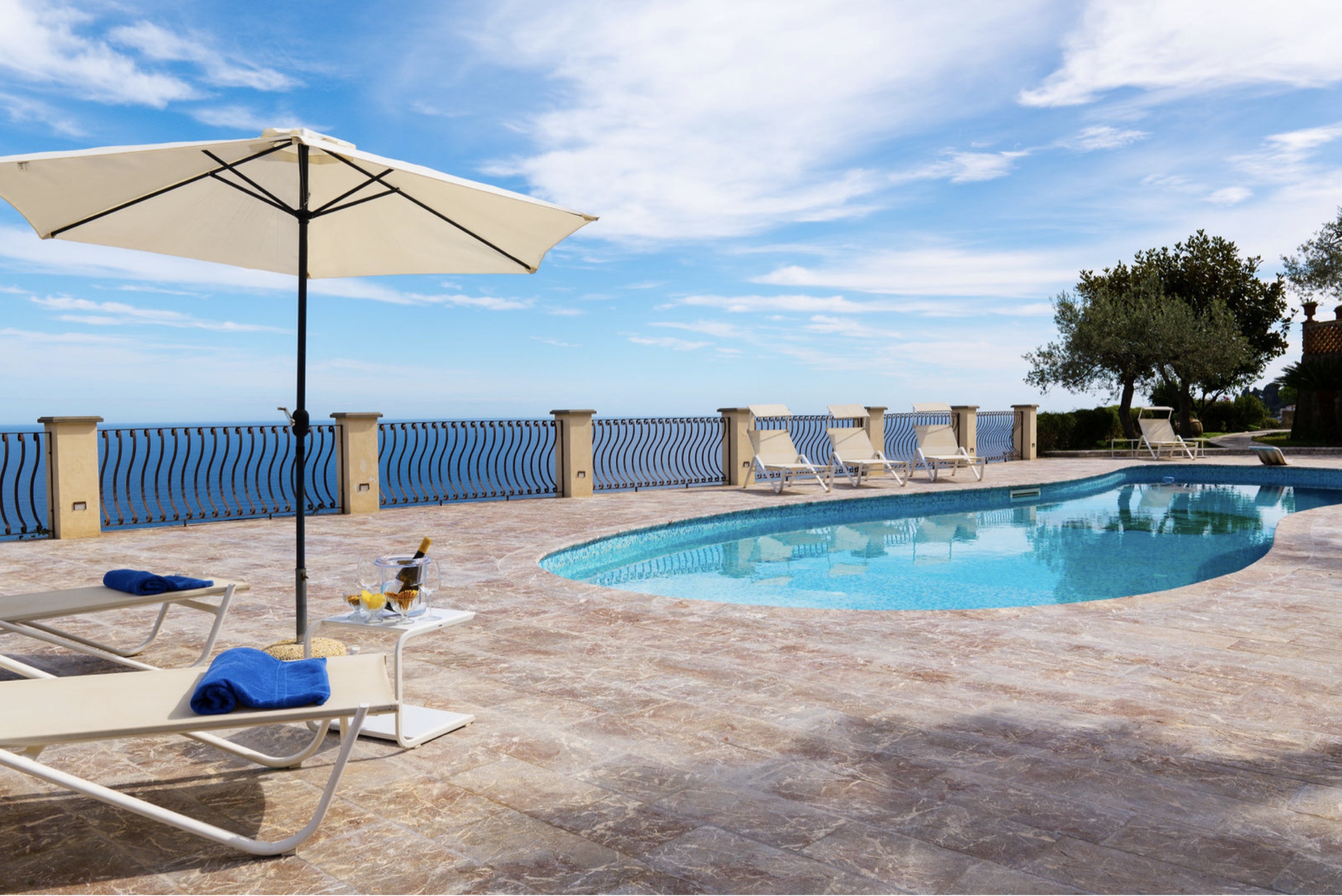 Poolside with sea view